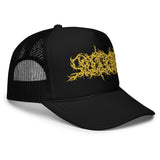 SQUELCHING - Gold Logo Trucker Hat