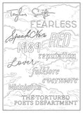 Taylor Swift Coloring - 32 Artistic Designs, Fun Secrets, Facts & Lyrics, Boost Your Swifite IQ, Therapeutic Escape From Daily Stress, Adult Coloring Book With Iconic Outfits, Cats, Albums & More!