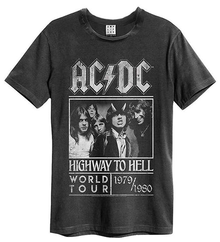 AC/DC - Highway To Hell Poster Vintage T-Shirt (Charcoal) ((Apparel))