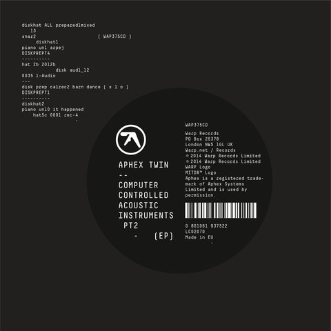 Aphex Twin - Computer Controlled Acoustic Instruments pt 2 EP ((Dance & Electronic))