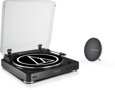 Audio-Technica - AT-LP60SPBT-BK Fully Automatic Belt-Drive Wireless Turntable and Speaker System ((Turntables))