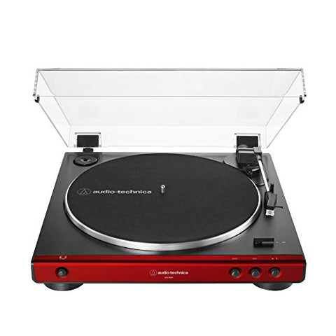 Audio-Technica - AT-LP60X-RD Fully Automatic Belt-Drive Stereo Turntable, Red ((Turntables))