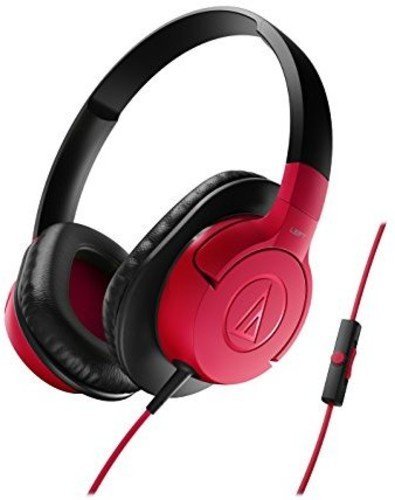 Audio Technica - ATH-AX1ISRD - SonicFuel over-ear headphones with universal in-line mic, volume & track control for compatible smartphones, red ((Speakers))