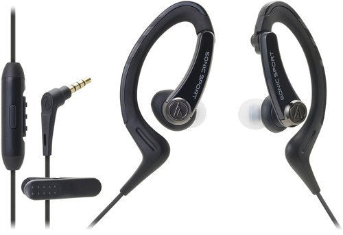 Audio Technica - ATH-SPORT1ISBK - SonicSport in-ear headphones with mic/in-line controls for compatible iPod/iPhone/iPad products, black ((Speakers))
