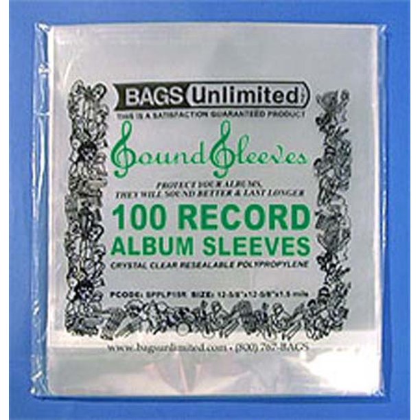 Bags Unlimited - Bags Unlimited SLPSR3 - 12 LP IN LP Jacket Sleeve - Resealable - 100 Count ((LP Jacket Sleeve))