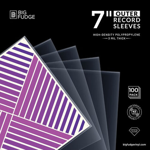 Big Fudge - Big Fudge BFOS7x100US 7-inch 45RPM Vinyl Record Outer Sleeves 7.42x7.42 High-Density Polyprolylene 100 Pack Crystal Clear ((Sleeves))