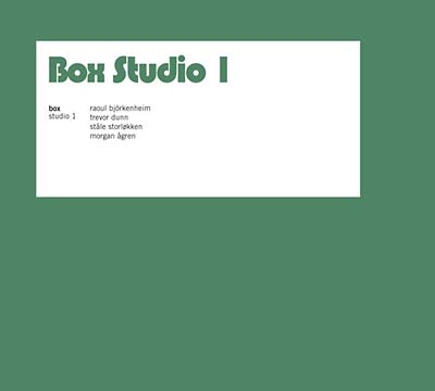 BOX - Studio 1 ((CD))