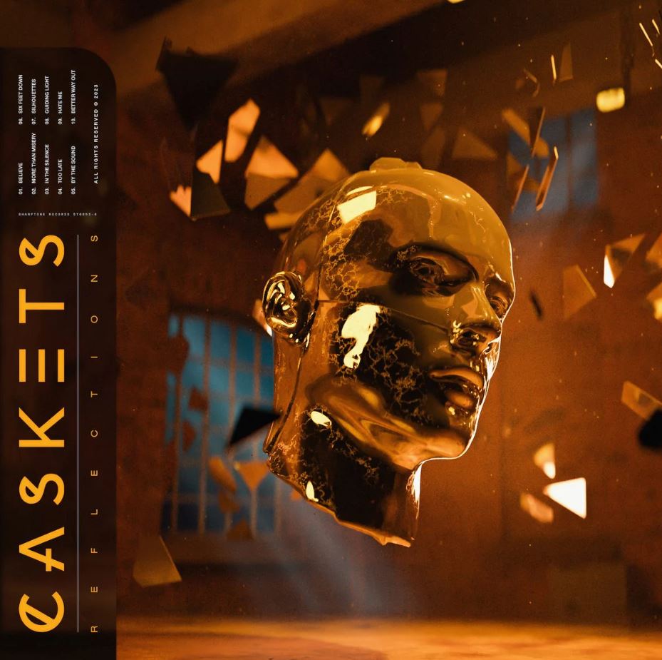 Caskets - Reflections - Orange and Black W/ White Splatter ((Vinyl))