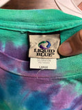 Beatles Rubber Soul Album Liquid Blue Grey Tag Tie Dye -L