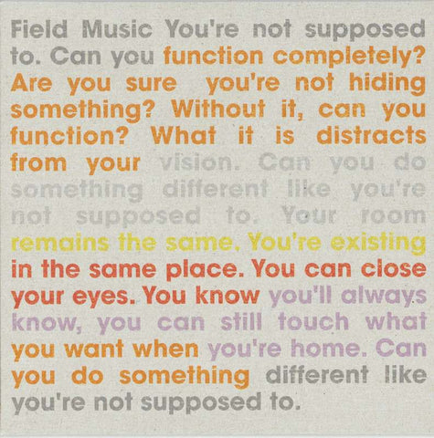 Field Music - You're Not Supposed To (CD) ((CD))