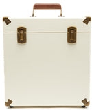 GPO - GPO Retro SWB18CT 12" Vinyl Record Case 35 Cnt Capacity Removable Lid - Cream / Tan ((Turntable Accessories))