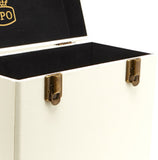 GPO - GPO Retro SWB18CT 12" Vinyl Record Case 35 Cnt Capacity Removable Lid - Cream / Tan ((Turntable Accessories))