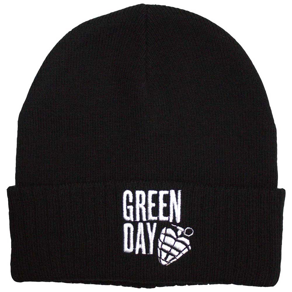 Green Day - Stacked Logo & Grenade (()) Black