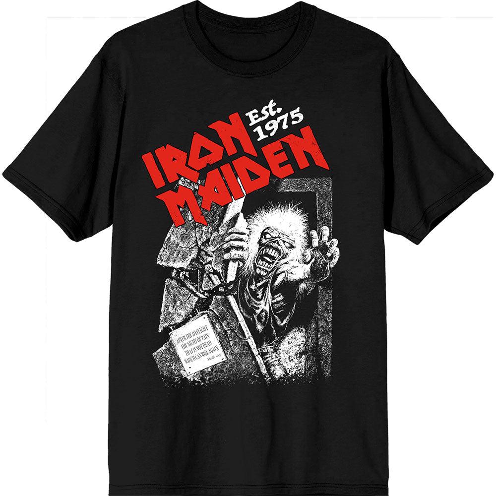 Iron Maiden - Est. 1975 No Prayer Grave Red Logo (()) Black