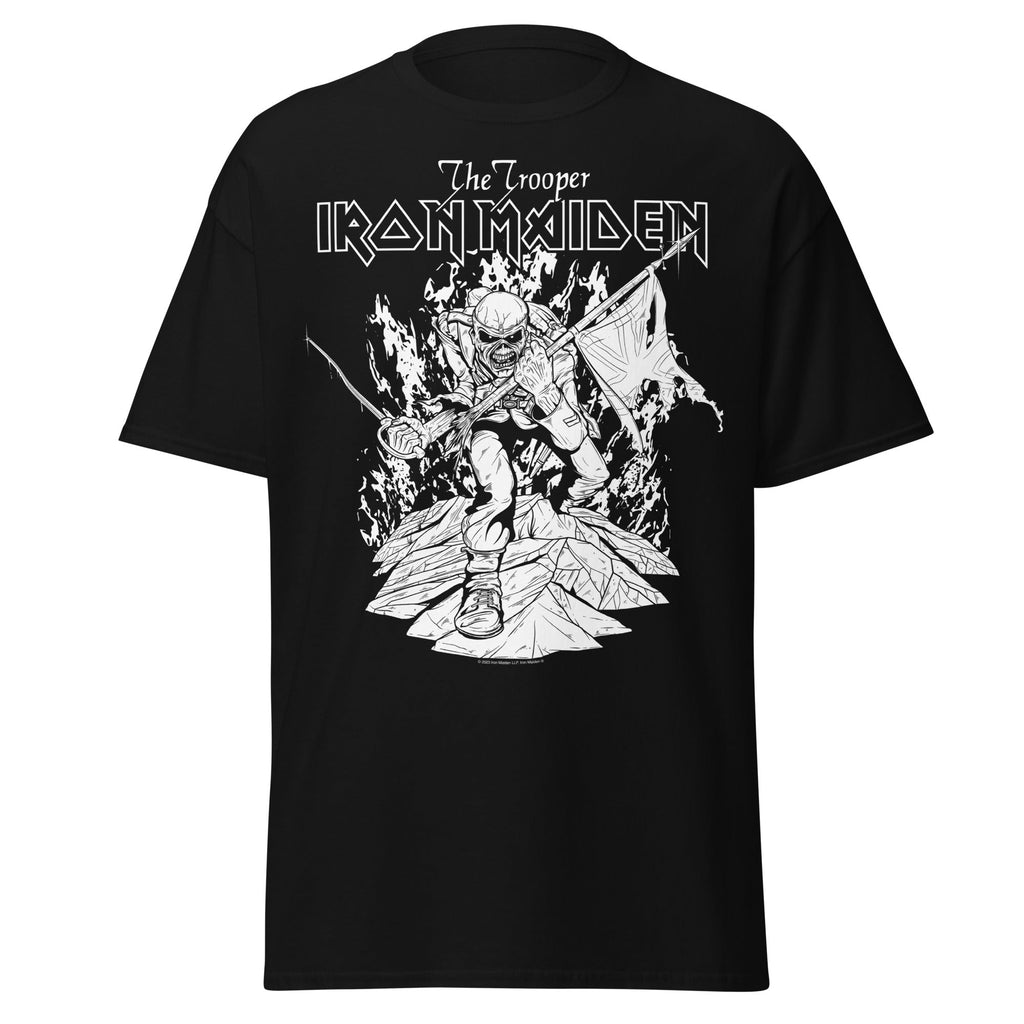 Iron Maiden - Trooper Black and White Jumbo Print T-Shirt