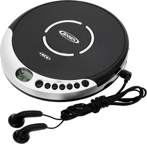 Jensen - Jensen CD-60R Personal CD Player - 60 Second Anti-Skip - FM Radio (Silver/Black) ((CD Player))