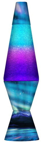 Lava Lite - Lava Lamp 14.5" Colormax Northern Lights Glitter - Silver Glitter/Clear Liquid/Decal Base & Cap (Large Item, Lamp, Decor) ((Lava Lamp))