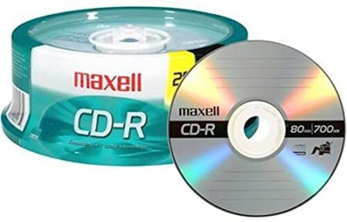 Maxell - Maxell 648445 CD-R 700 CD-R CD Recordable Discs 48X 700MB 80 Min Spindle 25 Pack ((CD))