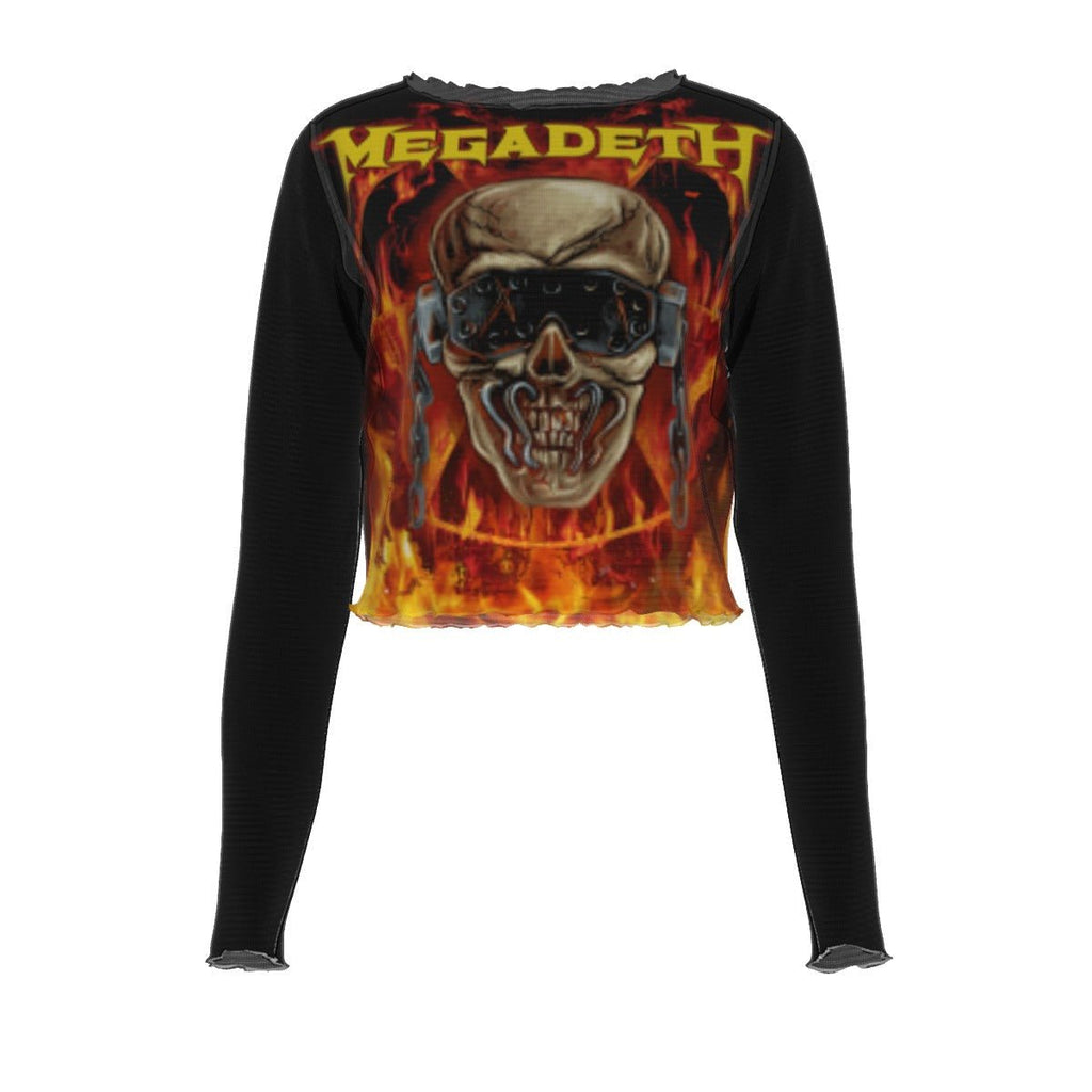 MegaDeth Long Sleeve Women's Mesh Top