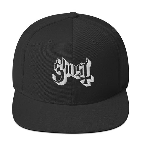 MerchMoment - Ghost Classic Logo White Embroidered Snap Back Hat (())