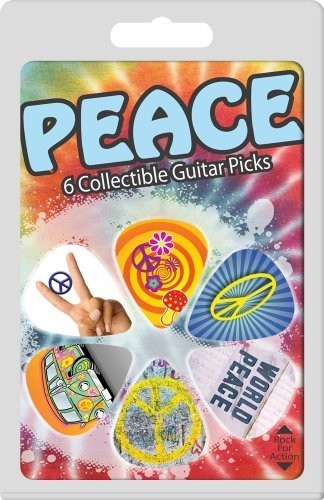 Peace Guitar Picks - Hot Picks 1Peacercs Peace Guitar Pick Pack 6 Count ((Accessories))