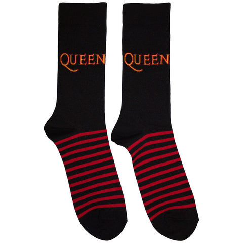 Queen - Logo & Stripes (()) Black