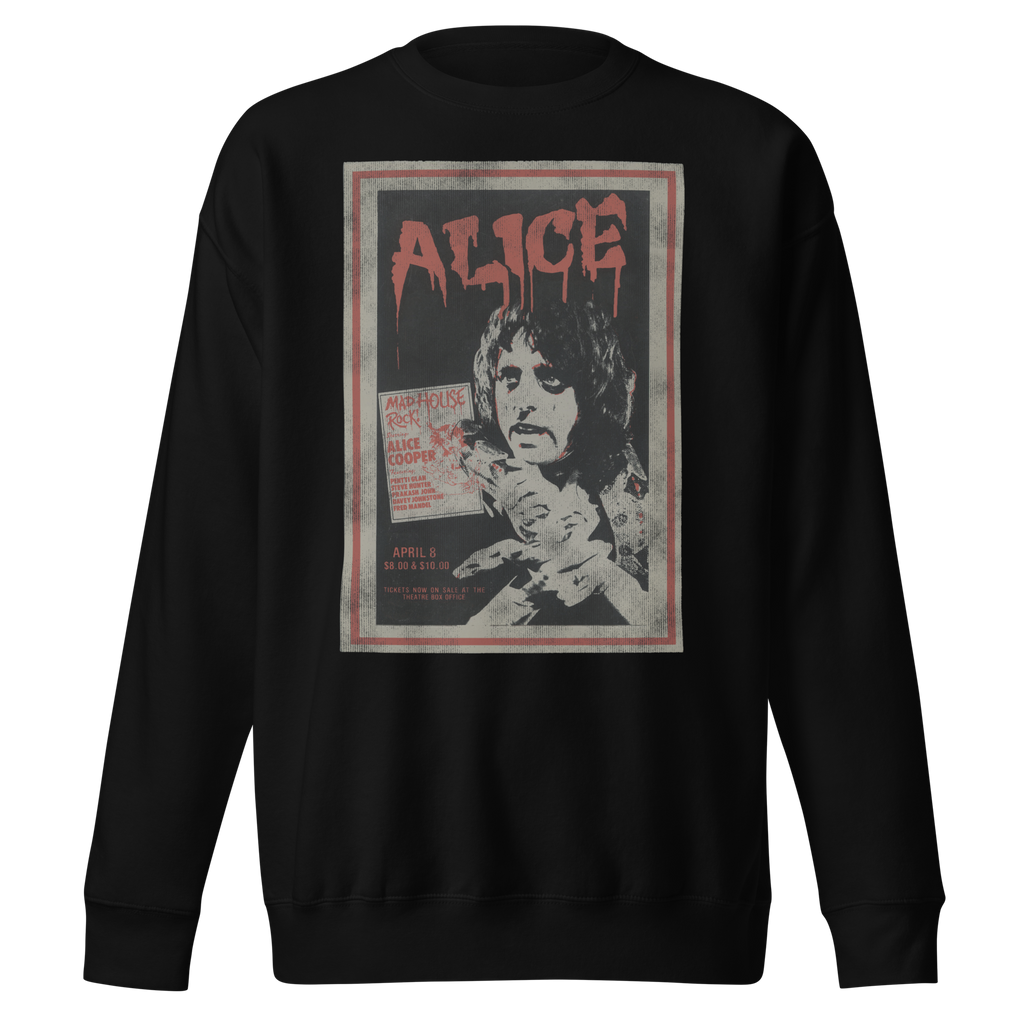 Stakes - Alice Cooper Madhouse Vintage Sweatshirt (()) Black
