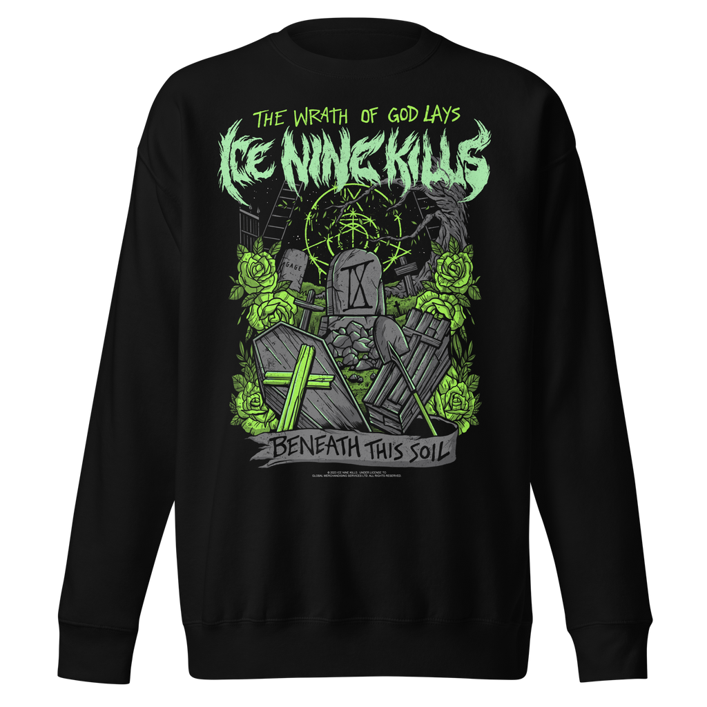 Stakes - Ice Nine Kills Green Wrath Jumbo Print Sweatshirt (()) Black
