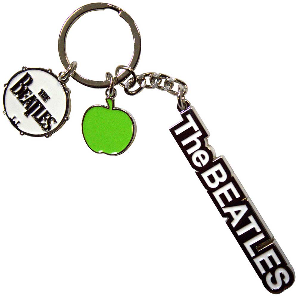 The Beatles - Text Logo Drop T Drum & Apple Charms (())