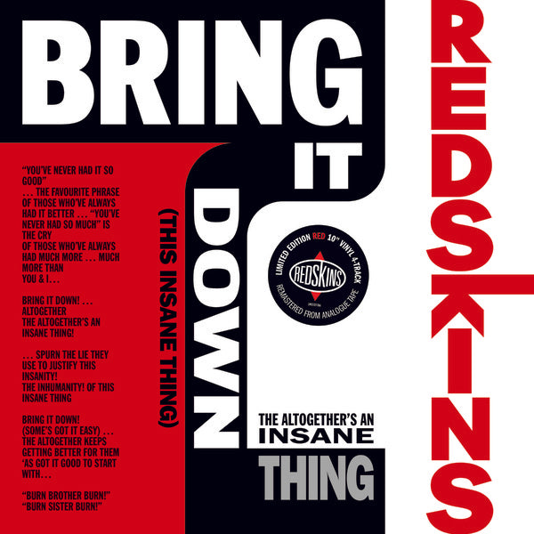 THE REDSKINS - Bring It Down (This Insane Thing) ((Vinyl))