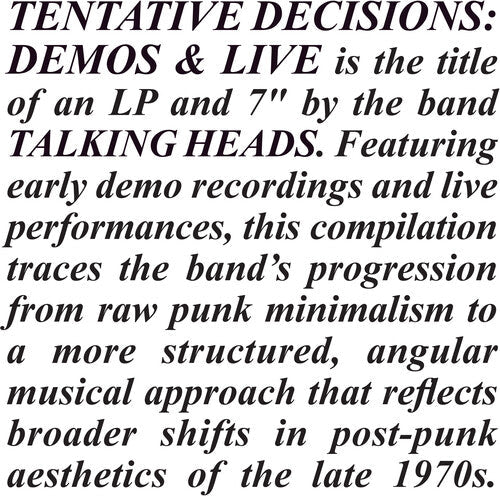 The Talking Heads - Tentative Decisions: Demos & Live (With Bonus 7") ((Vinyl))
