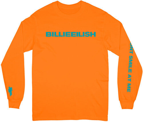 Billie Eilish - Billie Eilish Don't Smile Unisex Long Sleeve T-Shirt Small (Large Item, Orange, Small Long Sleeve Shirt) ((Shirt))