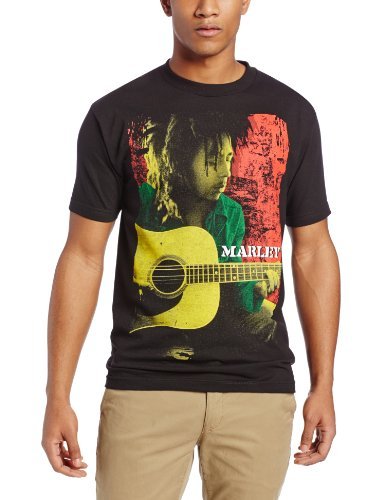 Bob Marley - Zion Rootswear Men'S Bob Marley Colored Pose T-Shirt, Black, Large ((Apparel))