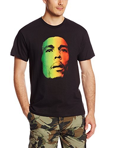 Bob Marley - Zion Rootswear Men'S Bob Marley Face T-Shirt, Black, Medium ((Apparel))
