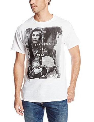 Bob Marley - Zion Rootswear Men'S Bob Marley Free Our Minds T-Shirt, White, Large ((Apparel))