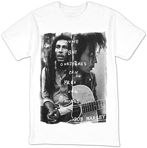 Bob Marley - Zion Rootswear Men'S Bob Marley Free Our Minds T-Shirt, White, Small ((Apparel))