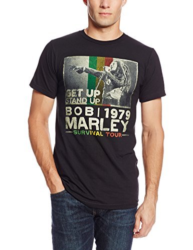 Bob Marley - Zion Rootswear Men'S Bob Marley Get Up T-Shirt, Black, Small ((Apparel))
