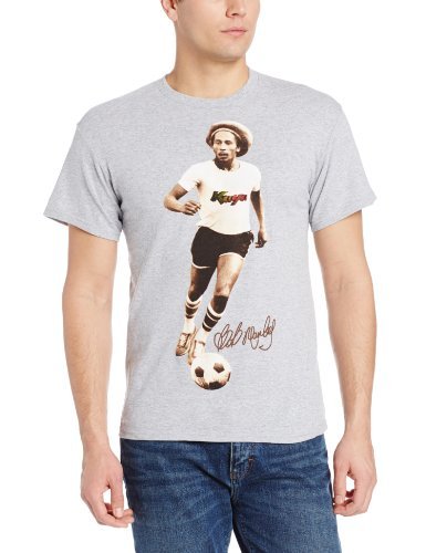 Bob Marley - Zion Rootswear Men'S Bob Marley Kaya Soccer T-Shirt, Light Gray, Medium ((Apparel))