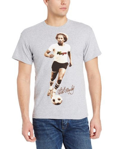 Bob Marley - Zion Rootswear Men'S Bob Marley Kaya Soccer T-Shirt, Light Gray, Small ((Apparel))