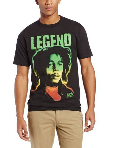 Bob Marley - Zion Rootswear Men'S Bob Marley Legend Gradient T-Shirt, Black, Large ((Apparel))