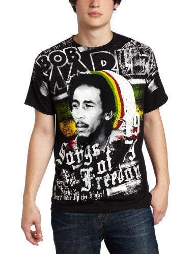 Bob Marley - Zion Rootswear Men'S Bob Marley Short Sleeve Freedom T-Shirt,Black, Large ((Apparel))