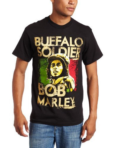 Bob Marley - Zion Rootswear Men'S Marley Buffalo Soldier T-Shirt, Black, Large ((Apparel))