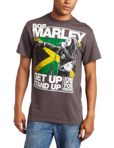 Bob Marley - Zion Rootswear Men'S Marley Get Up Stand Up T-Shirt,Charcoal,Large ((Apparel))