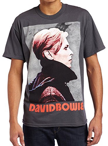 David Bowie - Men'S David Bowie Low Portrait Men'S T-Shirt, Gray, Large ((Apparel))