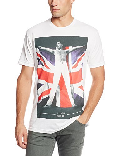 Freddie Mercury - Men'S Freddie Mercury Freddie Flag T-Shirt, White, Medium ((Apparel))