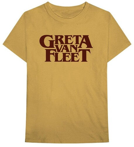Greta Van Fleet - Greta Van Fleet Logo Old Gold Unisex Short Sleeve T-shirt 2XL ((Apparel))