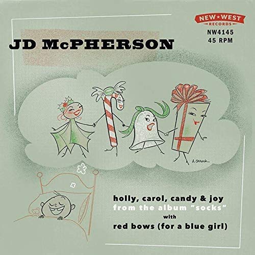 JD McPherson - Holly, Carol, Candy & Joy / Red Bows (For A Blue Girl) Snow Glo ((Vinyl))