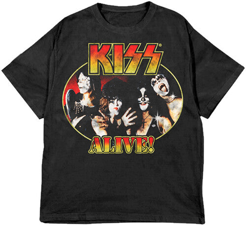 Kiss - KISS Alive! Portrait Black Unisex Short Sleeve T-shirt 2XL (XX Large Shirt, Black) ((Shirt))