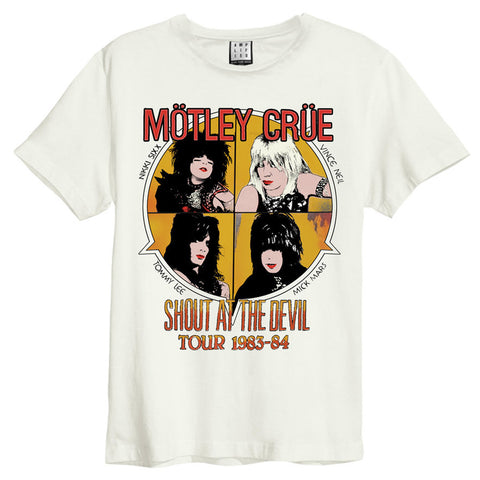 Motley Crue - Shout At The Devil Vintage White T Shirt ((Apparel))