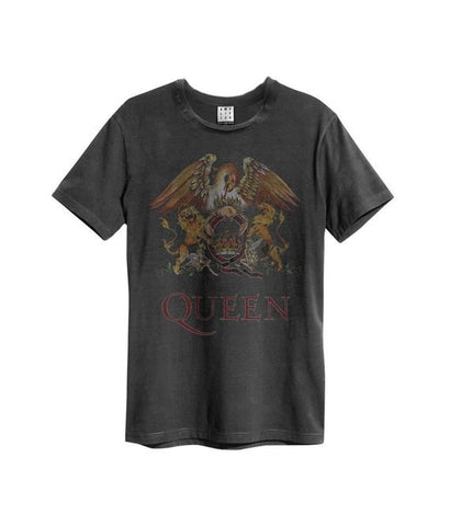 Queen - Colour Crest Vintage T-Shirt (Charcoal) ((Apparel))